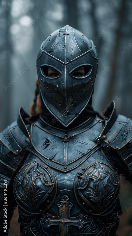 Mysterious warrior in dark armor Mysterious warrior in dark armor