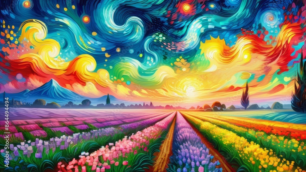 The Field of Flowers in Full Bloom The Field of Flowers in Full Bloom
