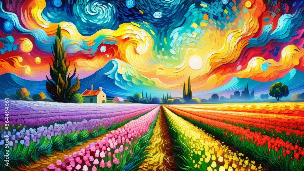 The Field of Flowers in Full Bloom The Field of Flowers in Full Bloom