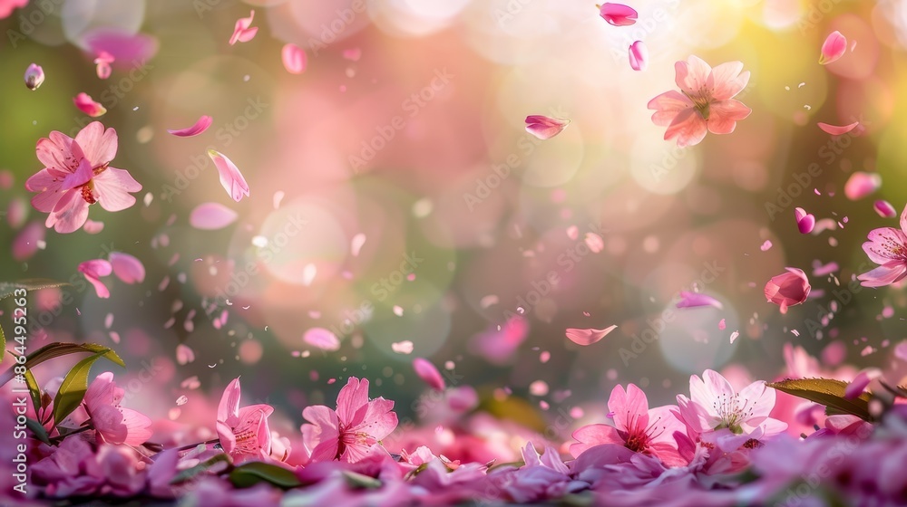 A bunch of pink flowers floating in the air A bolero of pink flowers above A bunch of pink flowers floating in the air A bolero of pink flowers above