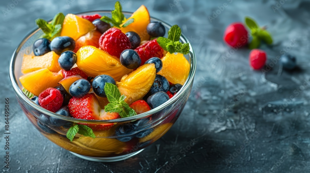 sliced oranges, plump raspberries, and blueberries, arranged elegantly atop a table sliced oranges, plump raspberries, and blueberries, arranged elegantly atop a table