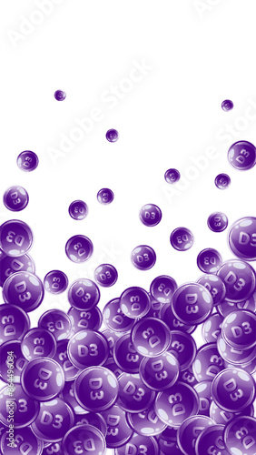 Vitamin D3 round capsules.