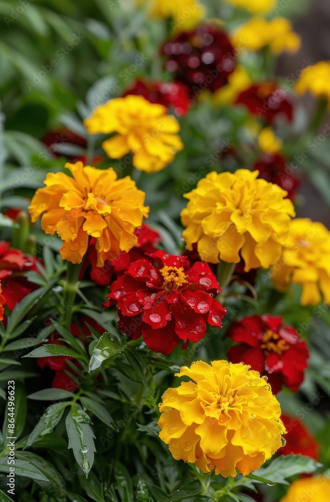 Vibrant marigold flowers in bloom Vibrant marigold flowers in bloom