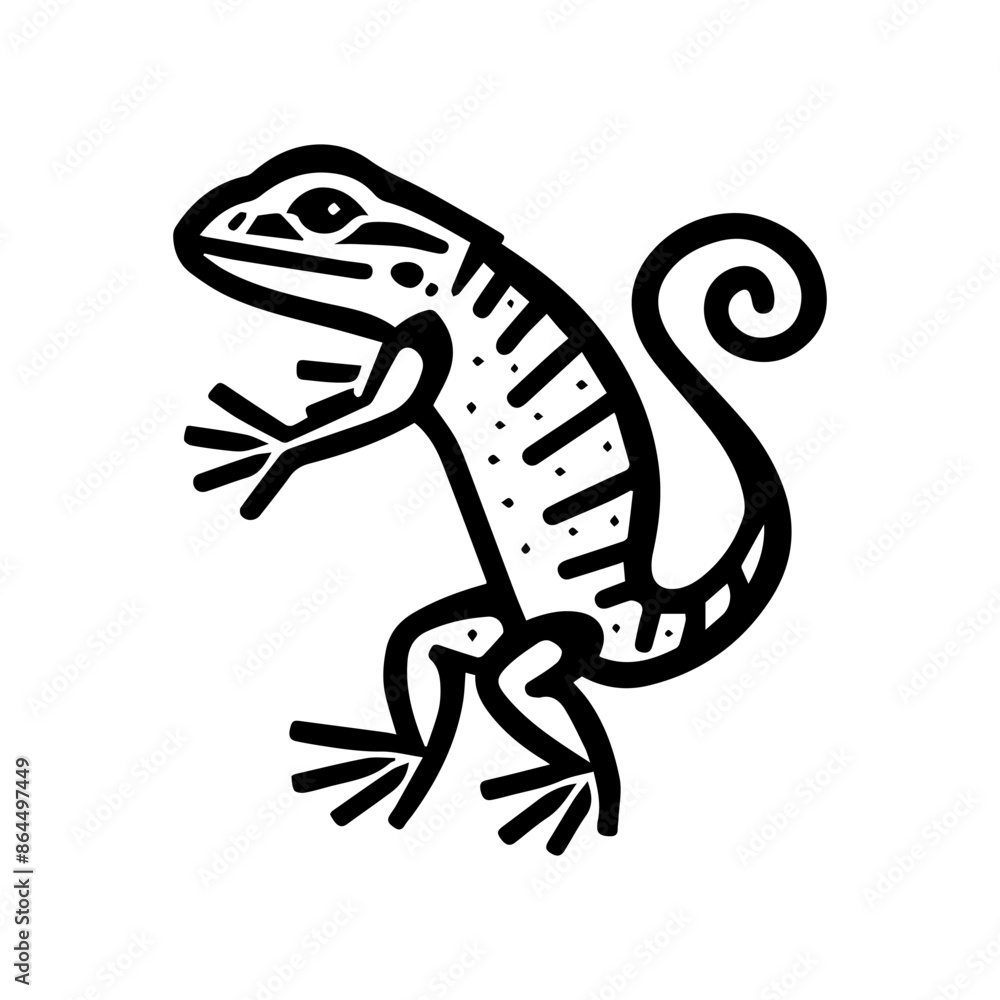 lizard icon or modern line symbol. Vector line art and icon design with bold outline. Black and white Pixel Perfect minimalistic symbol isolated white background. Silhouette simple thin sign lizard icon or modern line symbol. Vector line art and icon design with bold outline. Black and white Pixel Perfect minimalistic symbol isolated white background. Silhouette simple thin sign