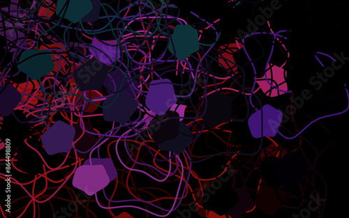 Dark Pink, Green vector template with chaotic shapes.