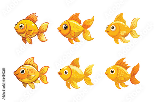 Cartoon golden fish vector isolated