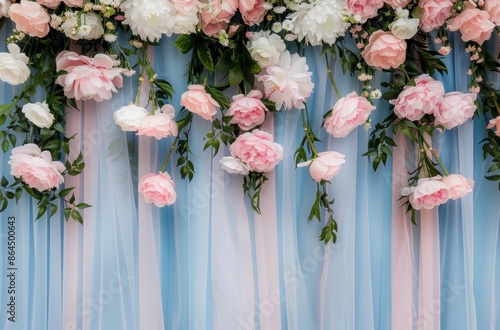 beautiful floral backdrop with pink and white flowers