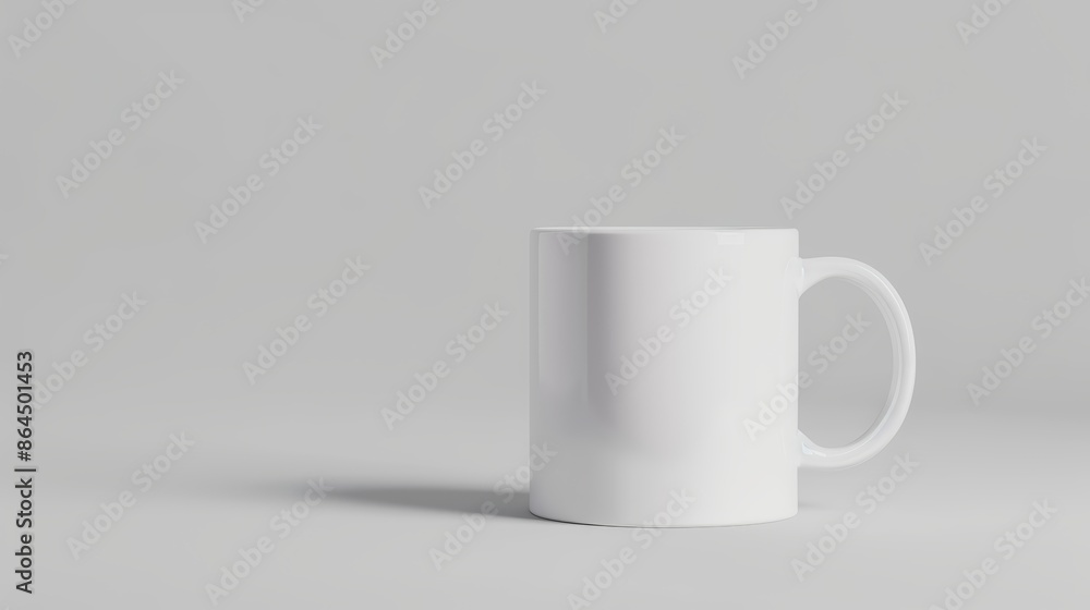 Minimalistic white ceramic coffee mug on a plain background, perfect for branding or graphic design mockups, centered with clean lines, high-resolution detail, suitable for product showcases Minimalistic white ceramic coffee mug on a plain background, perfect for branding or graphic design mockups, centered with clean lines, high-resolution detail, suitable for product showcases