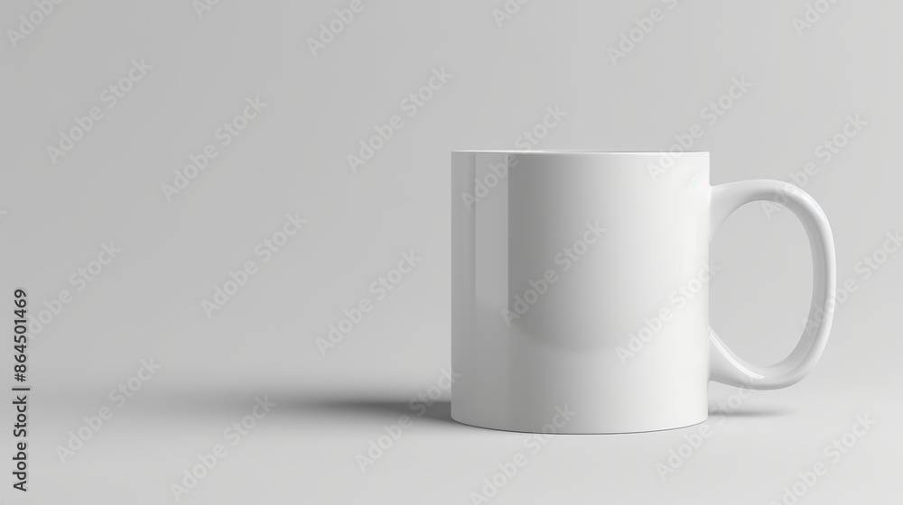 Minimalistic white ceramic coffee mug on a plain background, perfect for branding or graphic design mockups, centered with clean lines, high-resolution detail, suitable for product showcases Minimalistic white ceramic coffee mug on a plain background, perfect for branding or graphic design mockups, centered with clean lines, high-resolution detail, suitable for product showcases