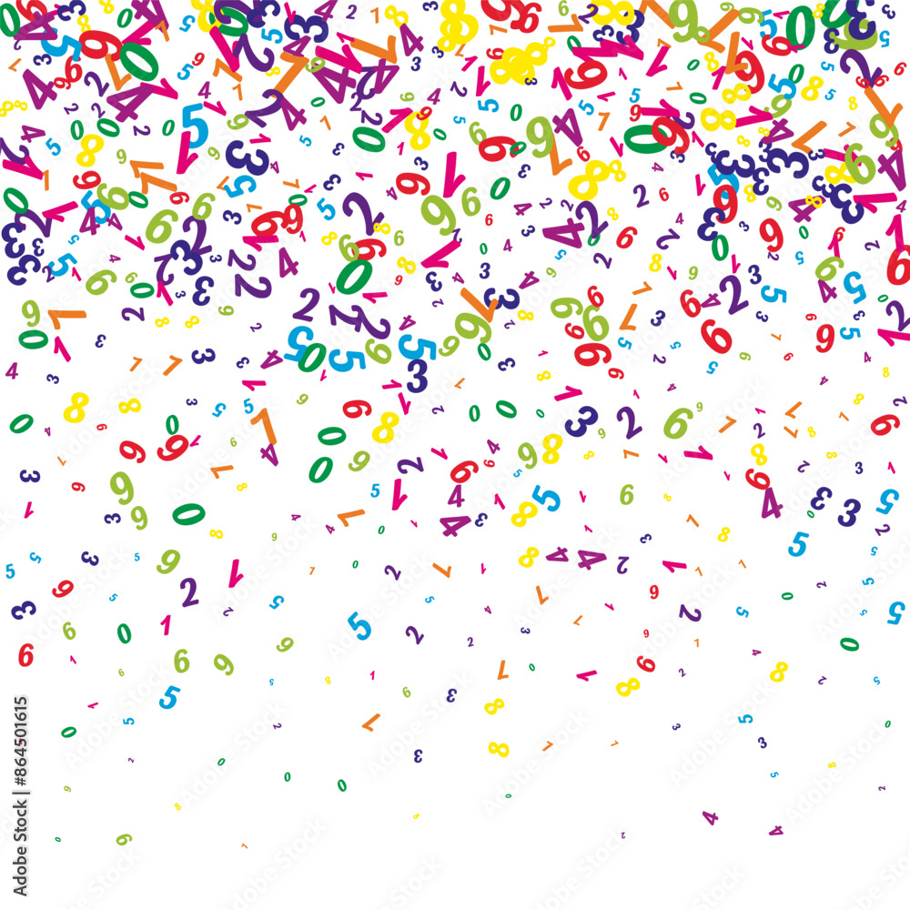 Falling colorful numbers. Math study concept with Falling colorful numbers. Math study concept with