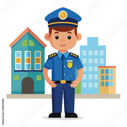 Cartoon policeman vector