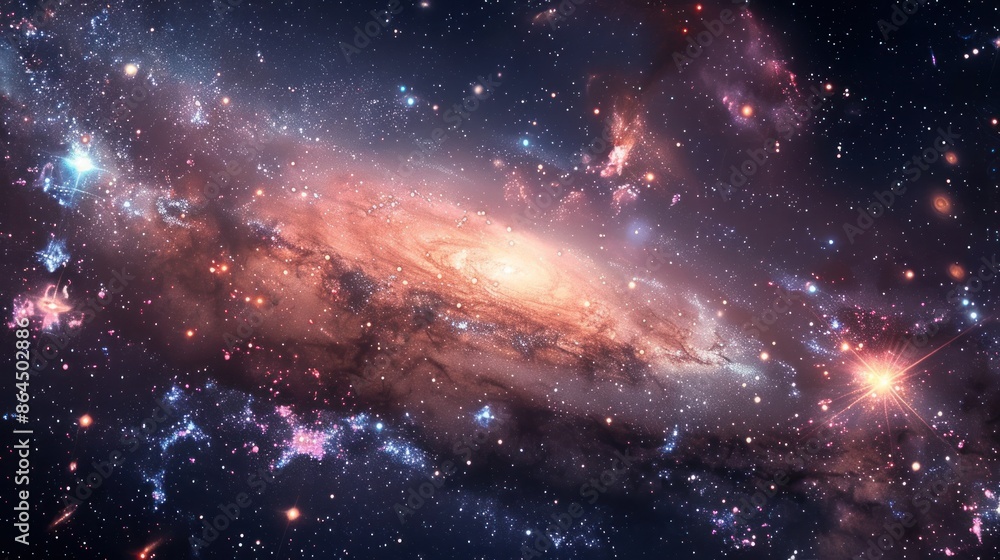 Spiral Galaxy in a Starry Night Spiral Galaxy in a Starry Night