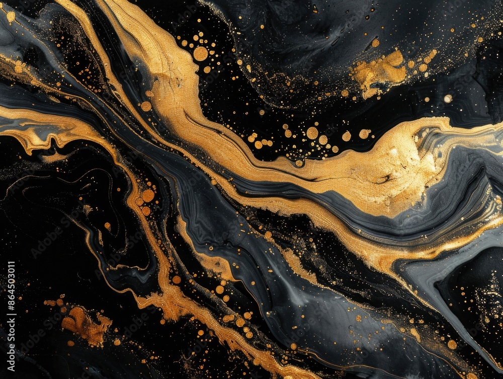 Black and Gold Painting Close Up Black and Gold Painting Close Up