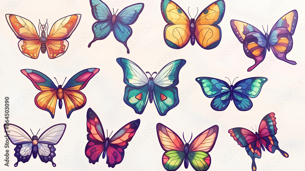 butterflies with bright colors butterflies with bright colors