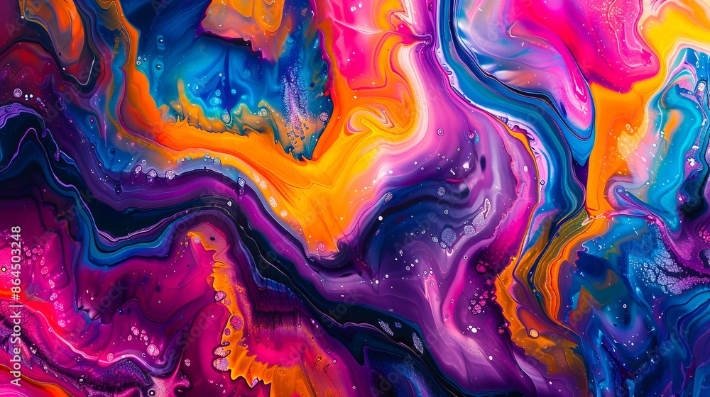 Abstract painting with colorful liquids. Abstract painting with colorful liquids.