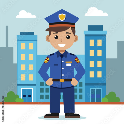 Cartoon policeman vector