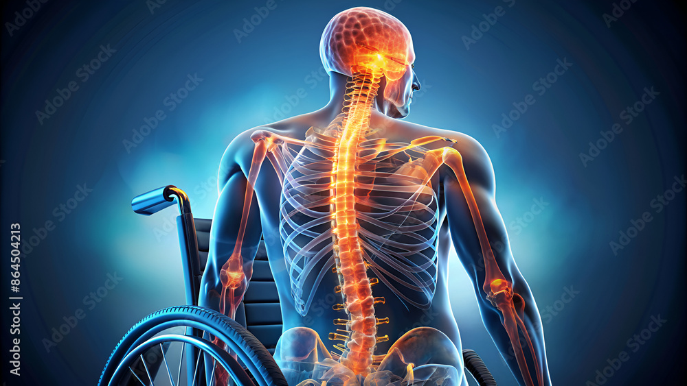 Amyotrophic Lateral Sclerosis (ALS): The Muscle Weakness and Atrophy - Visualize a person with gradually weakening muscles, with a shrinking spinal cord symbol Amyotrophic Lateral Sclerosis (ALS): The Muscle Weakness and Atrophy - Visualize a person with gradually weakening muscles, with a shrinking spinal cord symbol