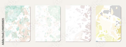 School notebook cover design. Terrazzo abstract