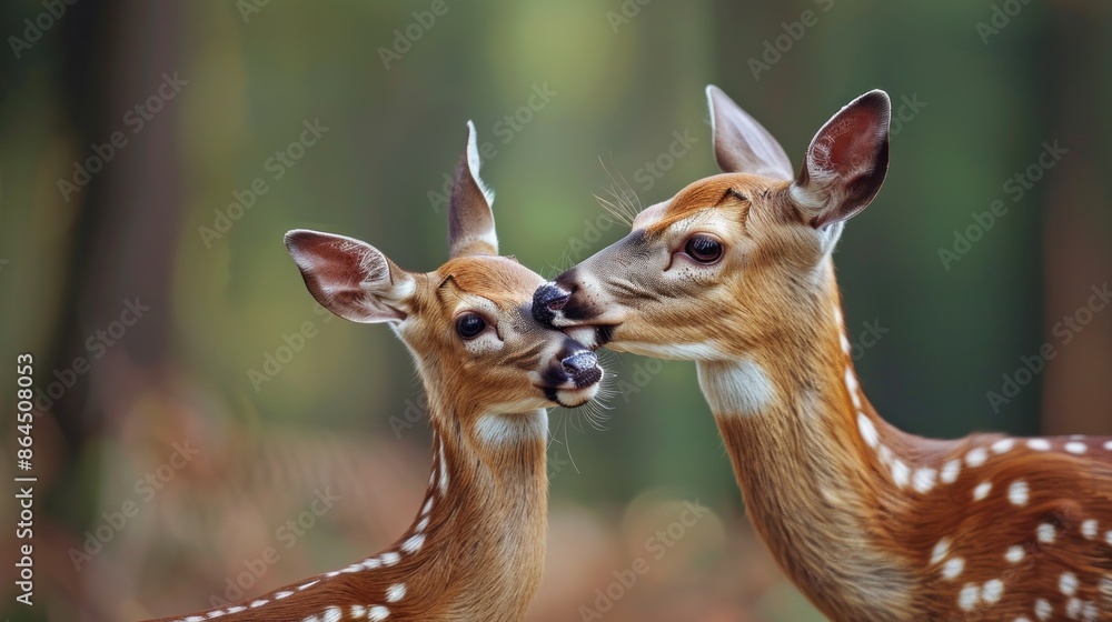 Fawn Affection: Two Deer Nurturing Each Other Fawn Affection: Two Deer Nurturing Each Other