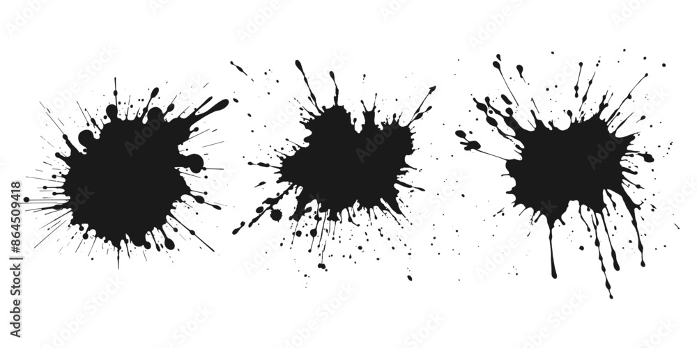 Black paint splatter. Spray paint blot element. Vector illustration drop splatter paint. Black paint splatter. Spray paint blot element. Vector illustration drop splatter paint.