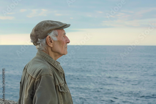 An Old Man Stands by the Ocean, Gazing at the Horizon © Zahreen