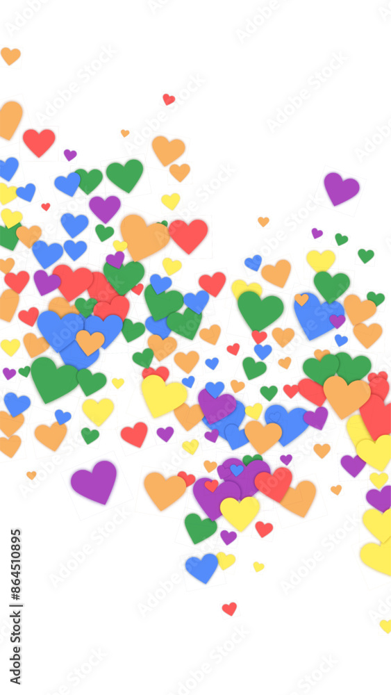 Rainbow colored scattered hearts. LGBT valentine Rainbow colored scattered hearts. LGBT valentine