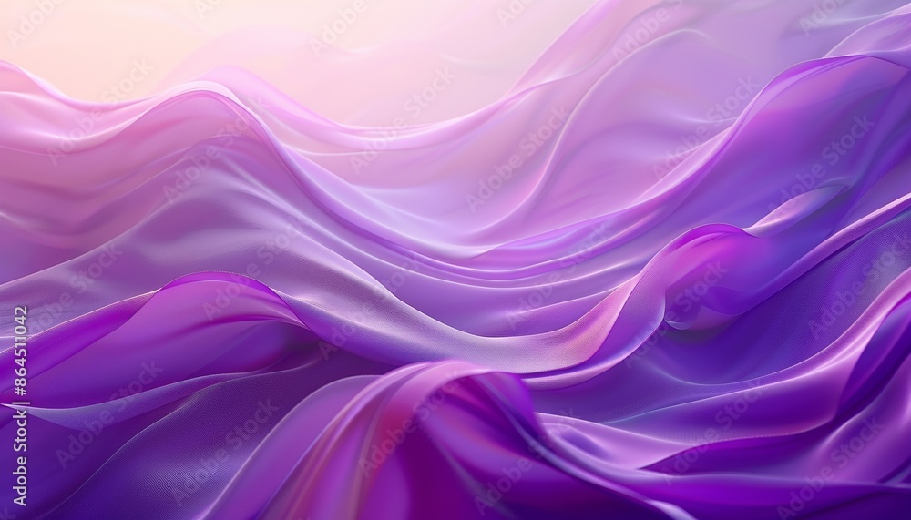 Fototapeta premium Abstract Purple Waves Creating Mesmerizing Visual Experience with Flowing Textures, Captivating Design, Background with Copy Space
