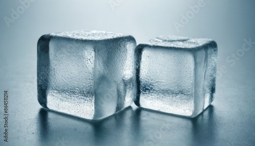  ice cubes in close-up on a light background in high quality