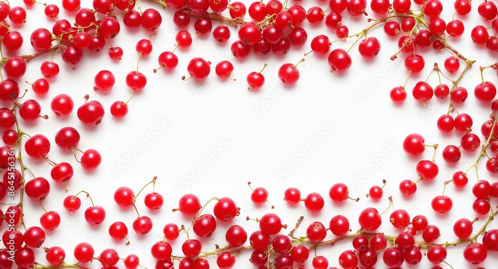 Fresh red currant in frame form, copy space. Fresh red currant in frame form, copy space.