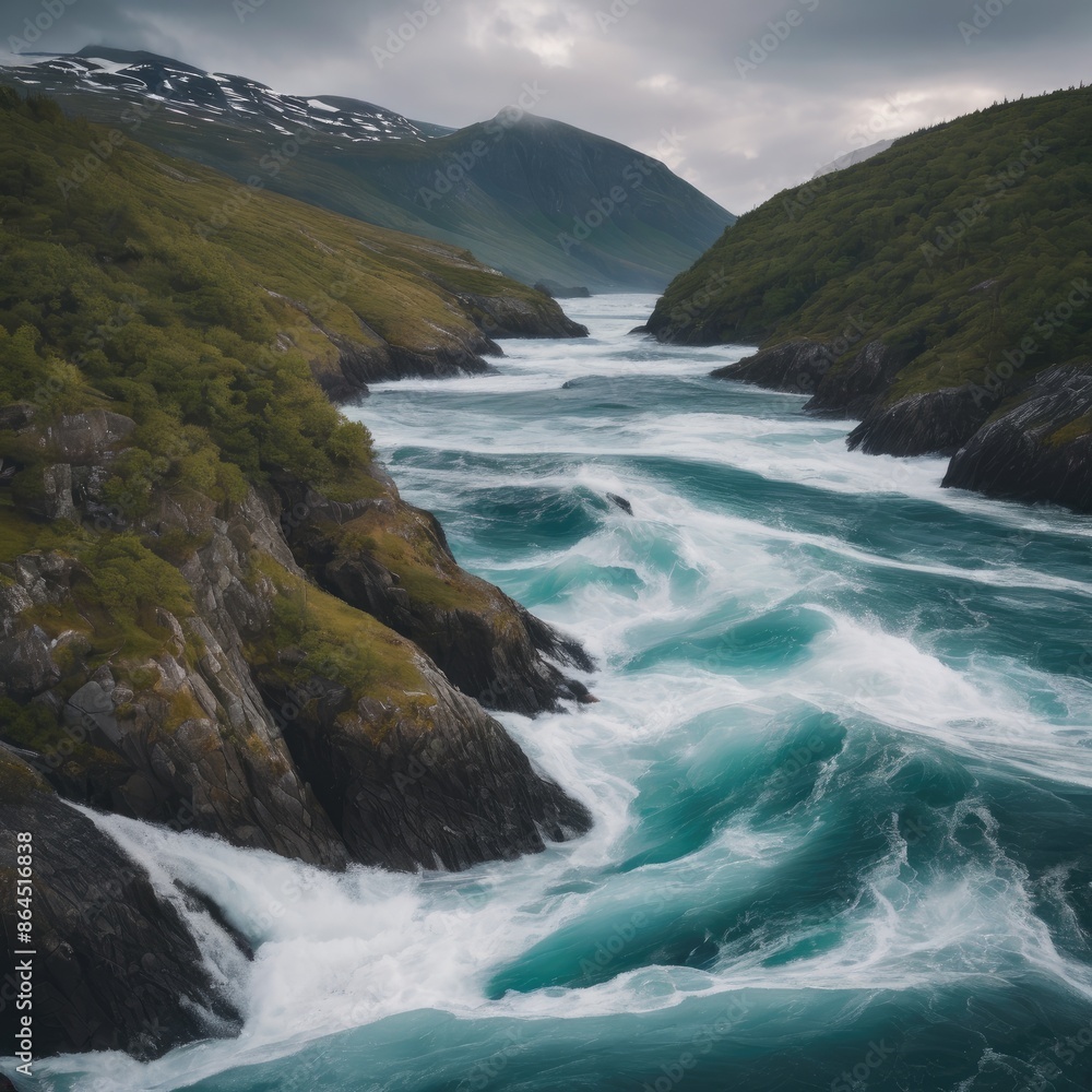 Waves of water of the river and the sea meet each other during high tide and low tide. Waves of water of the river and the sea meet each other during high tide and low tide.