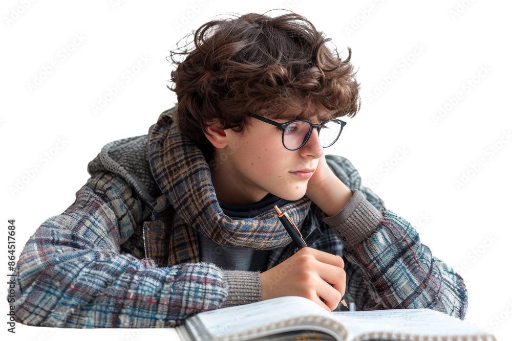 Teenage Boy Writing in a Journal Teenage Boy Writing in a Journal