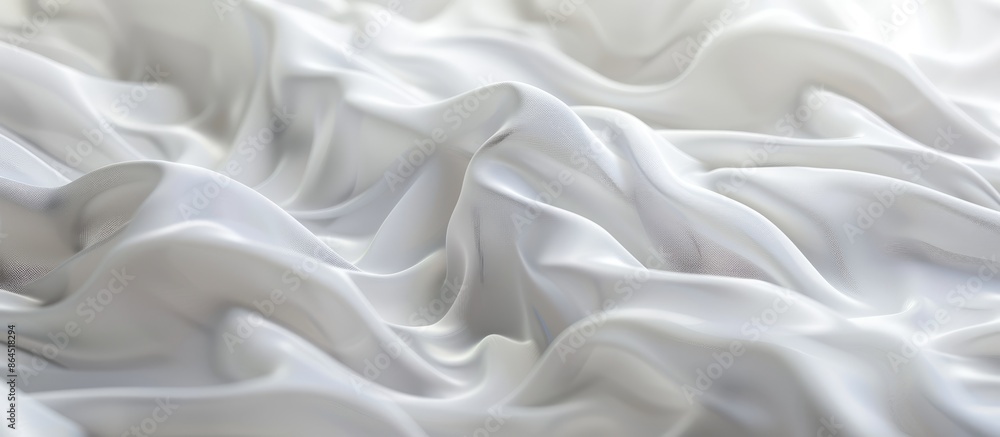 Fototapeta premium Abstract background of white fabric texture with gentle waves.