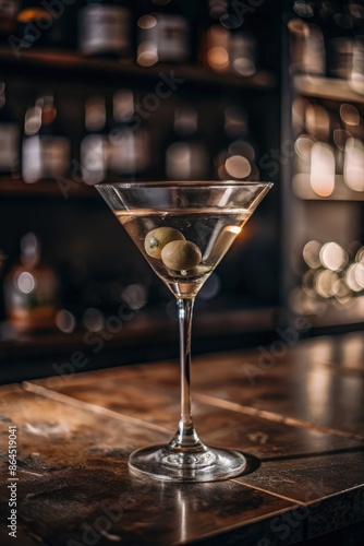 Wallpaper Mural Classic martini with olives on the bar counter in a sophisticated setting Torontodigital.ca