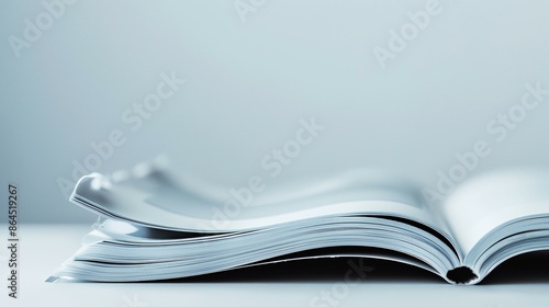 a book with pages folded in half on a table top with a white background