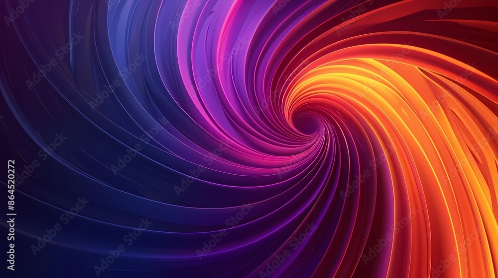 Abstract Flowing Glowing Spiral Lines of Vibrant Dark Blue, Purple and Orange Colors in Dynamic Curved Patterns Background Abstract Flowing Glowing Spiral Lines of Vibrant Dark Blue, Purple and Orange Colors in Dynamic Curved Patterns Background