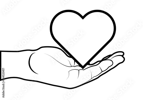Mano dando un corazón representando el amor