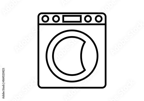 Icono negro de lavadora en fondo blanco