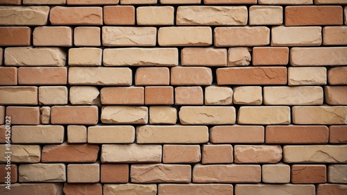 Ecru color old brick wall texture background 