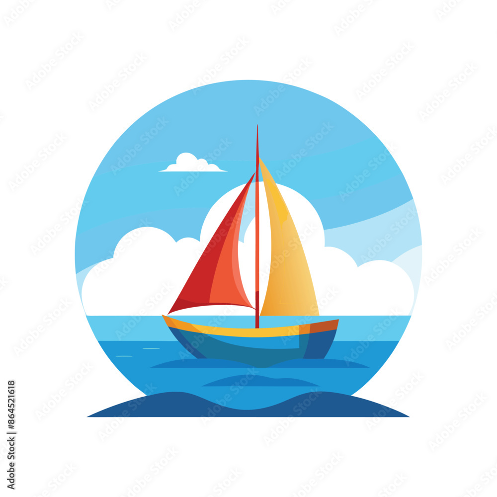 behind a sailboat vector on the horizon behind a sailboat vector on the horizon
