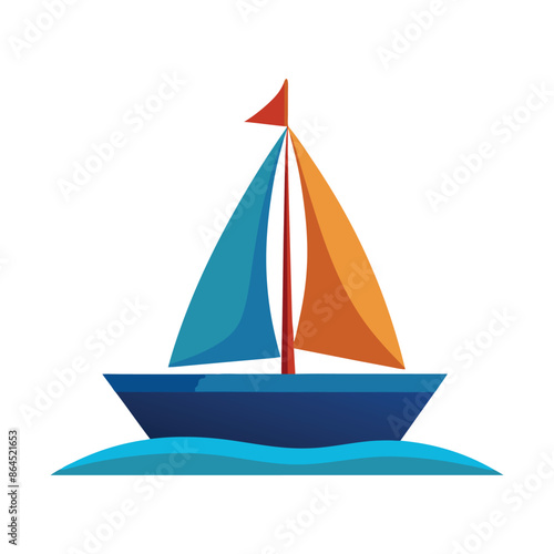 behind a sailboat vector on the horizon