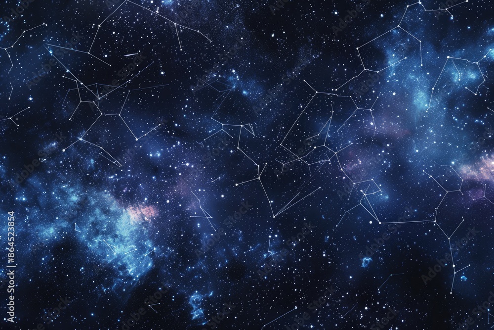 a sky with many stars, Backdrop with Glassmorphism effect and starry constellations a sky with many stars, Backdrop with Glassmorphism effect and starry constellations