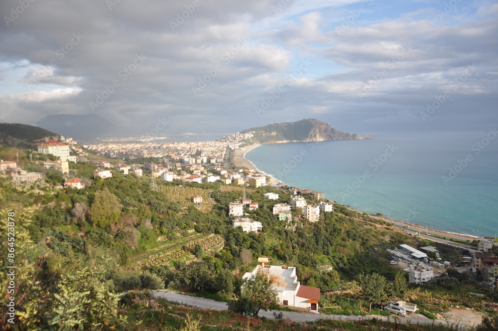 Fototapeta premium Panorama view of the city Alanya in Turkey
