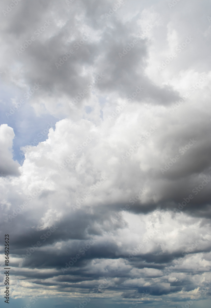 Obraz premium Sky and black cloud. Dark grey storm clouds. Dramatic sky. lighting in dark stormy cloudy. B Horrible weather, in Brazil