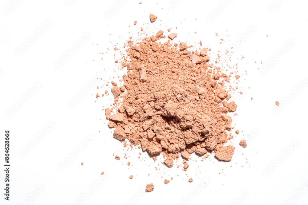 Translucent loose compact powder texture isolated on white background. Cosmetic product swatch Translucent loose compact powder texture isolated on white background. Cosmetic product swatch