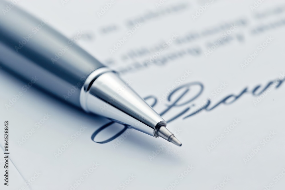 A closeup of a signed contract, isolated with room for text on a clean background A closeup of a signed contract, isolated with room for text on a clean background