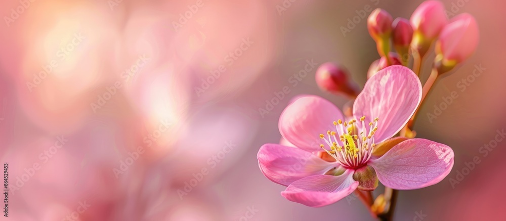 Close-up photo of a solo flower in spring with room for text Close-up photo of a solo flower in spring with room for text