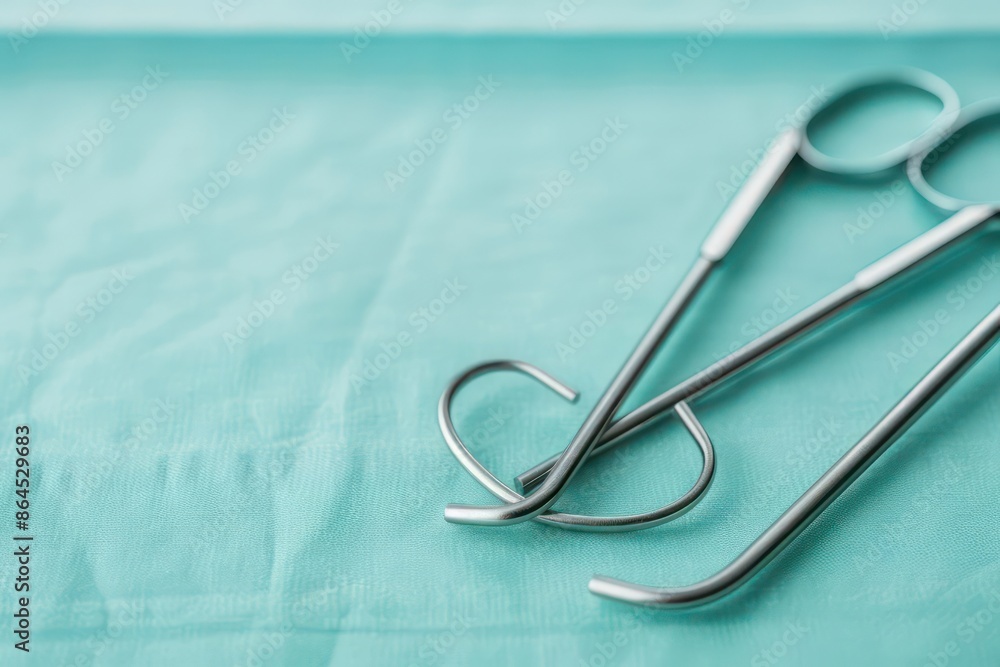 Fototapeta premium A closeup of obstetrics and gynecology instruments, ideal for a healthcare banner with space for copy