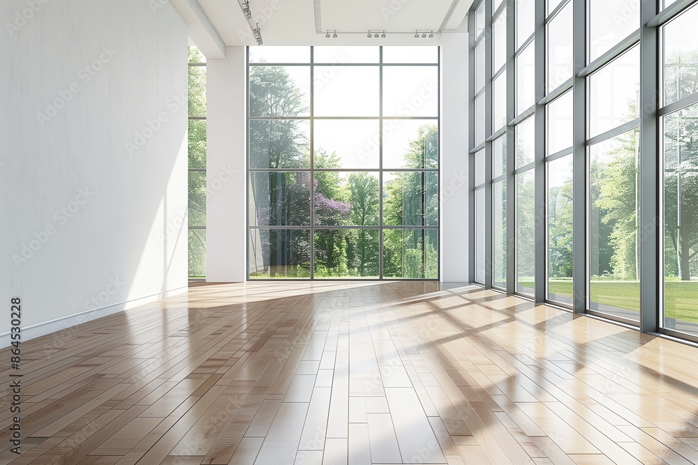 Modern architecture, empty room. White walls, bright windows. Clean interior, contemporary design. Apartment living, wooden floors. Home style, loft spaces. Parquet flooring, Modern architecture, empty room. White walls, bright windows. Clean interior, contemporary design. Apartment living, wooden floors. Home style, loft spaces. Parquet flooring,