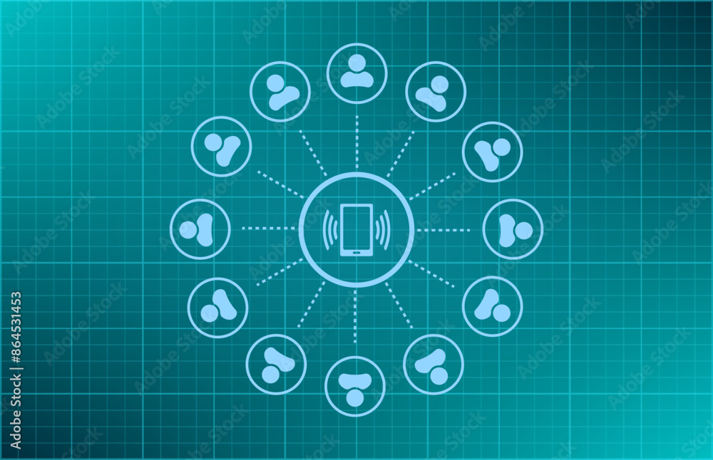 Obraz premium Vector illustration blue background