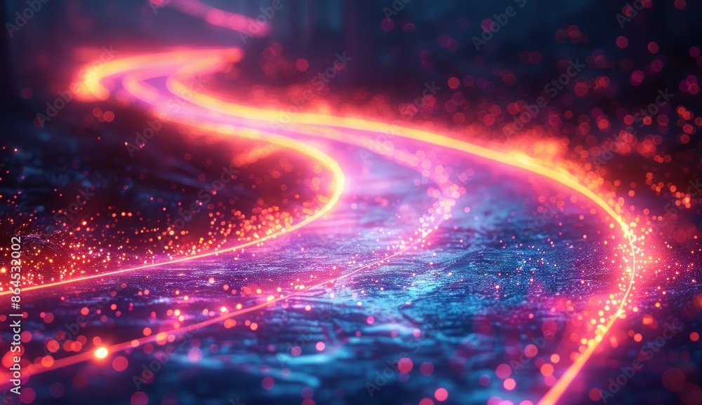 Abstract Glowing Path in a Dark Forest Abstract Glowing Path in a Dark Forest